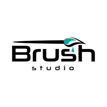 Brush studio logo Illustrazione stock