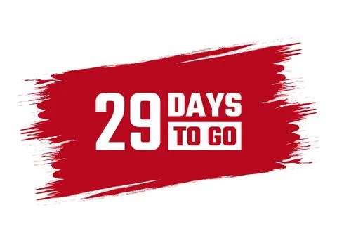 Brush style 29 days to go banner vector design illustration Stockillustratie