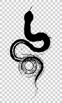 A brush style abstract snake イラスト素材