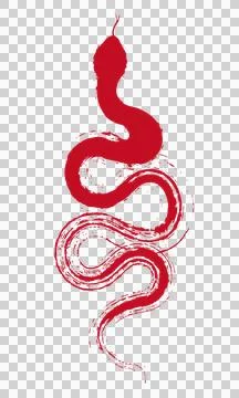 A brush style abstract snake イラスト素材