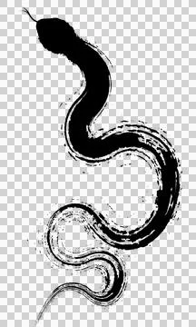 A brush style abstract snake イラスト素材