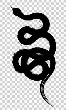 A brush style abstract snake イラスト素材