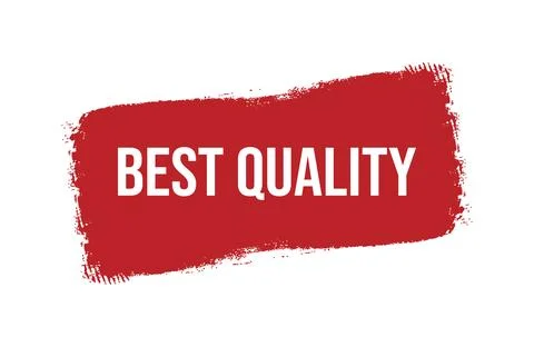 Brush style best quality red banner design isolated on white background. Stock Illustration