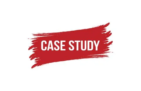 Brush style Case study red banner design on white background. Stock Illustration