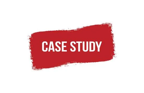 Brush style Case study red banner design on white background. Stock Illustration