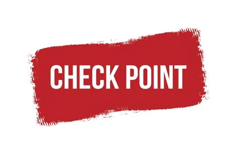 Brush style check point red banner design isolated on white background. Stock Illustration