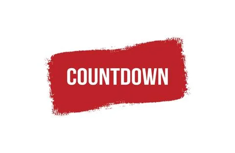 Brush style Countdown red banner design on white background. Stock Illustration