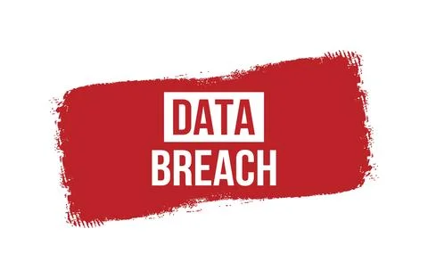 Brush style Data Breach red banner design isolated on white background. Stock Illustration