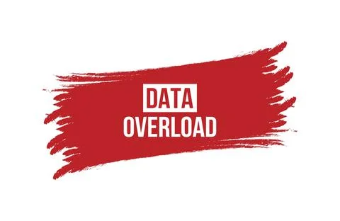 Brush style Data Overload red banner design isolated on white background. Stock Illustration