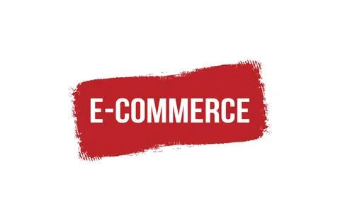 Brush style E-commerce red banner design on white background. Stock Illustration