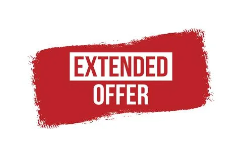 Brush style extended offer red banner design isolated on white background. Stock Illustration