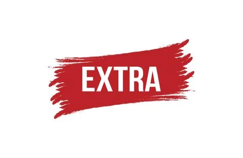 Brush style extra red banner design on white background. Stock Illustration