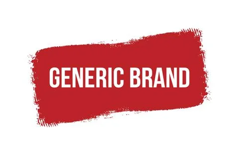 Brush style Generic Brand red banner design isolated on white background. Stock Illustration