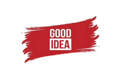 Brush style Good idea red banner design on white background. Stock Illustration