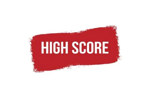 Brush style High Score red banner design on white background. Stock Illustration