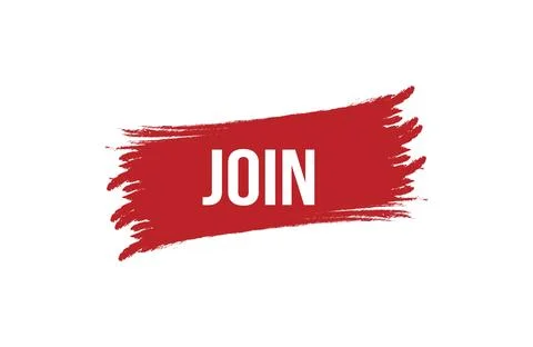 Brush style Join red banner design on white background. Illustration