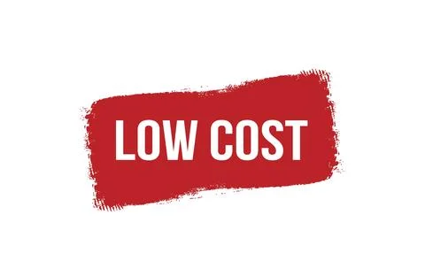Brush style low cost red banner design on white background. Stock Illustration