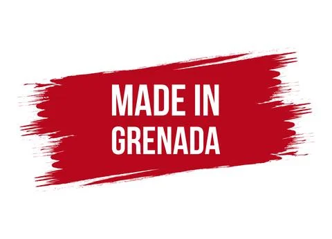 Brush style made in Grenada red vector banner illustration isolated on whit.. Stock Illustration