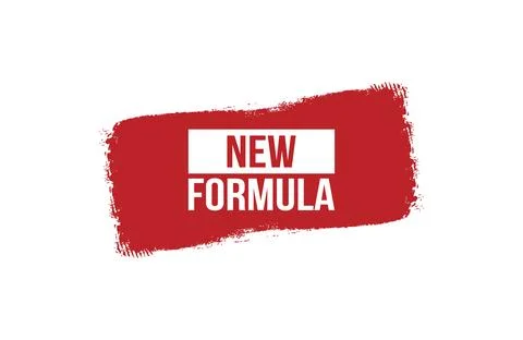 Brush style New formula red banner design on white background. Stock Illustration