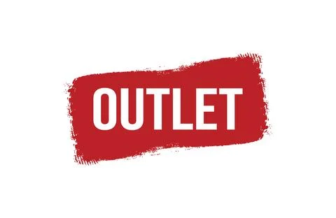 Brush style outlet red banner design isolated on white background. Stock Illustration