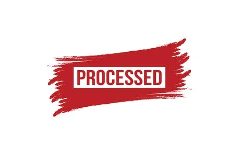 Brush style processed red banner design isolated on white background. Stock Illustration