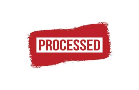 Brush style processed red banner design isolated on white background. Stock Illustration