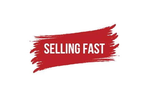 Brush style Selling Fast red banner design isolated on white background. Stock Illustration