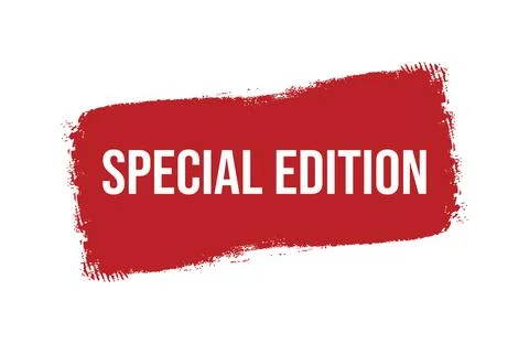 Brush style special edition red banner design isolated on white background. Stock Illustration