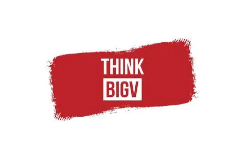 Brush style Think big red banner design isolated on white background. Stock Illustration