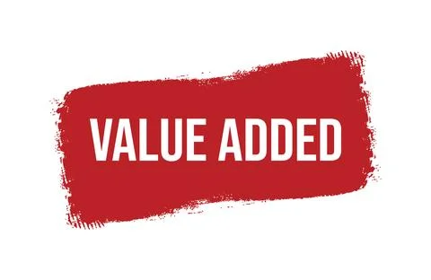 Brush style value added red banner design isolated on white background. 스톡 일러스트