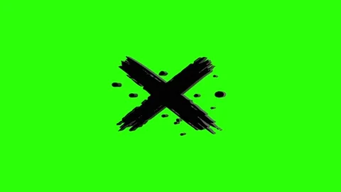 Brush Style X Mark Icon Green Screen Animation 動画素材 346442209
