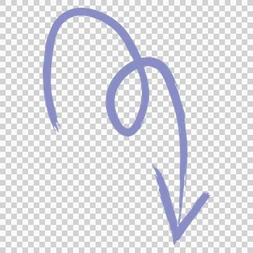 Brush Swirl Arrow Pointing Down Right Curving Hand drawn Stock Illustration
