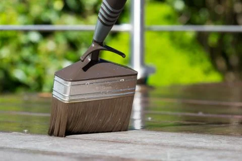 Brush on terrace Stock Photos