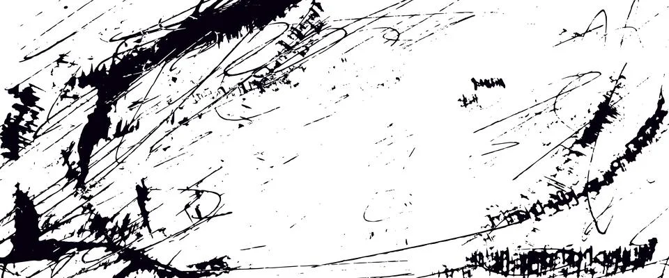 Brush texture with messy black stroke and dynamic scratch on overlay art. Stock Illustration