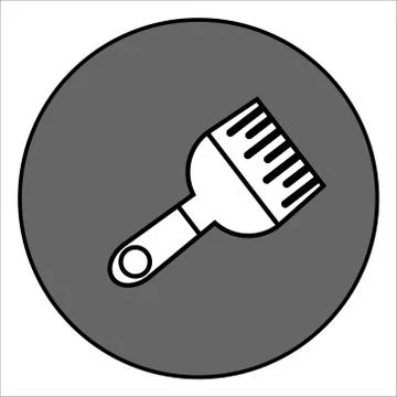 Brush thin line vector icon on a white background. Vector illustration Stock Illustration