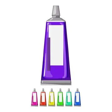 Brush toothpaste cartoon vector graphic sign color Stockillustratie