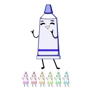 Brush toothpaste character cartoon vector graphic Stockillustratie