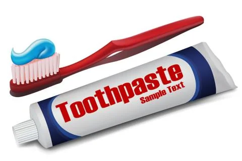 Brush with toothpaste Stock Illustration