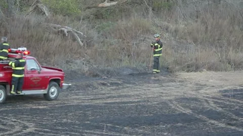 Brush Truck in Field Video stock 12439342