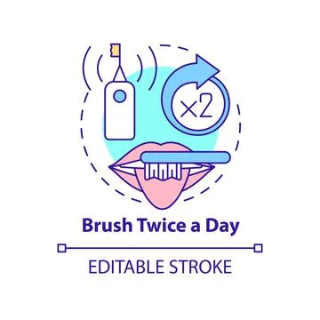 Brush twice every day concept icon Illustrazione stock