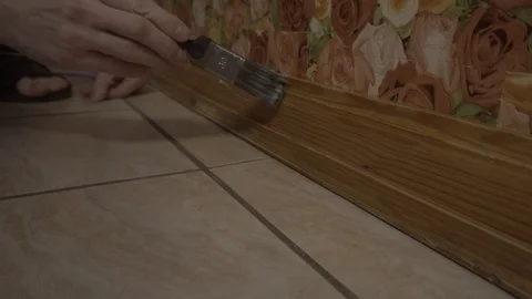 Brush varnish plinth Stock Footage 106099001
