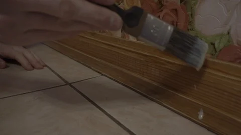 Brush varnish plinth Stock Footage 106099013