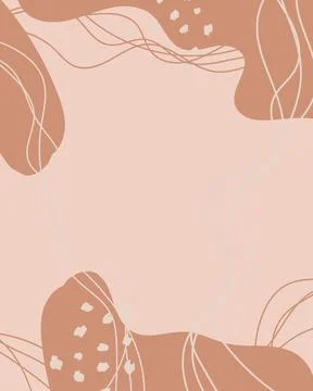 Brush Vector Brown Collage Background. Beauty and Fashion Company Branding Illustrazione stock