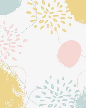 Brush Vector Collage Background. Beauty and Fashion Company Branding Design Stock Illustration