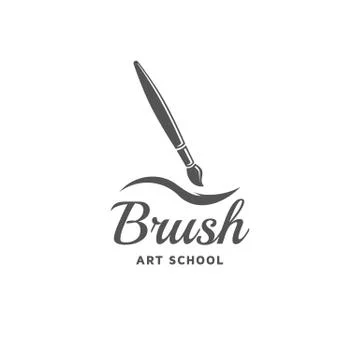 Brush vector emblem Stock Illustration