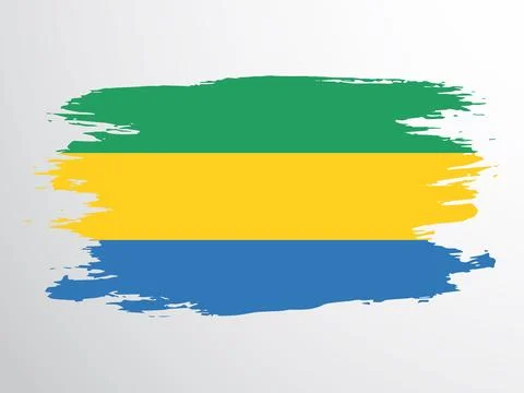 Brush vector flag of Gabon Stock Illustration