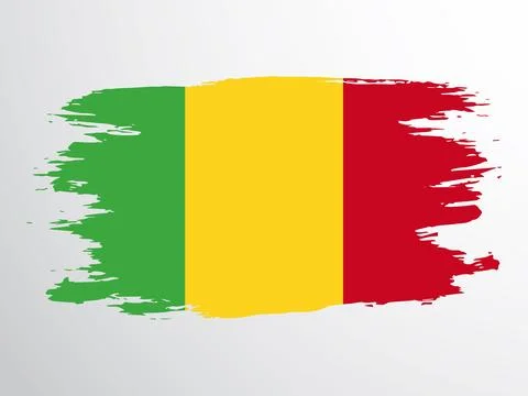 Brush vector flag of Mali Stock Illustration