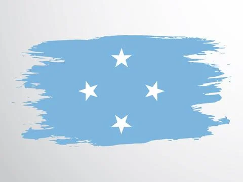 Brush vector flag of Micronesia Stock Illustration