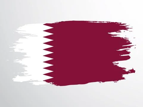 Brush vector flag of Qatar Stock Illustration