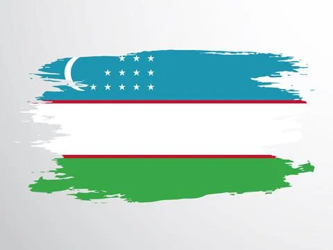 Brush vector flag of Uzbekistan Stock Illustration